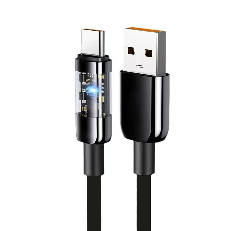 透明発光240w超急速充電データケーブルは華為Typec栄光携帯電話10aフラッシュ充電線が国境を越えている|undefined