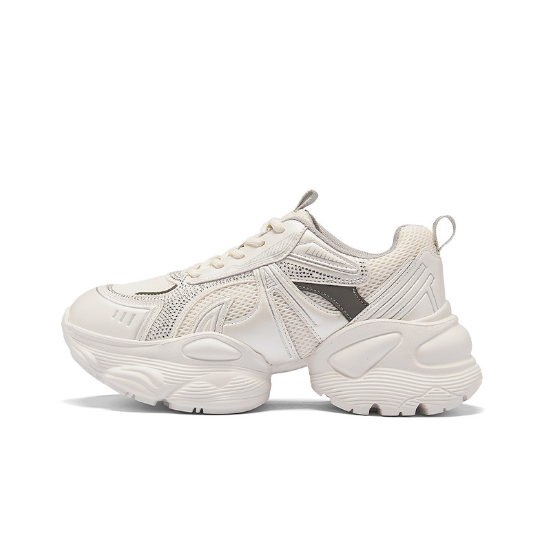 Augustion White Daddy Shoes Mujer 2025 Nuevo verano Mesera Moda Zapatos casuales Suela gruesa Zapatillas ligeras