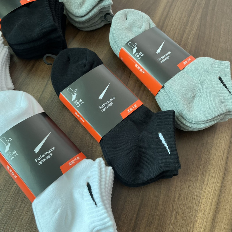 Autumn and Winter Suwannex Towel-Soled Sports Socks in Black, White, and Gray, Low-Cut Casual Running and Training Socks