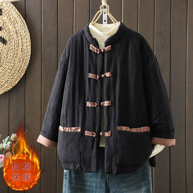 Winter quilted keep warm jacket, Chinese style, oversize, plus size