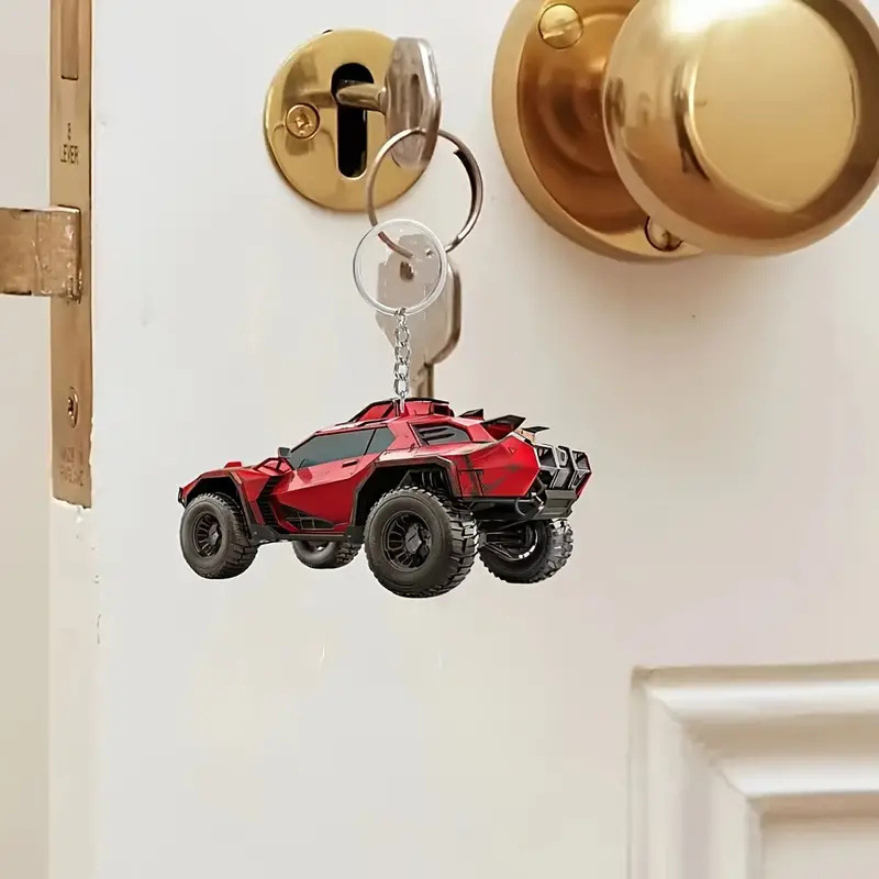 Red keychain, design Christmas pendant, style