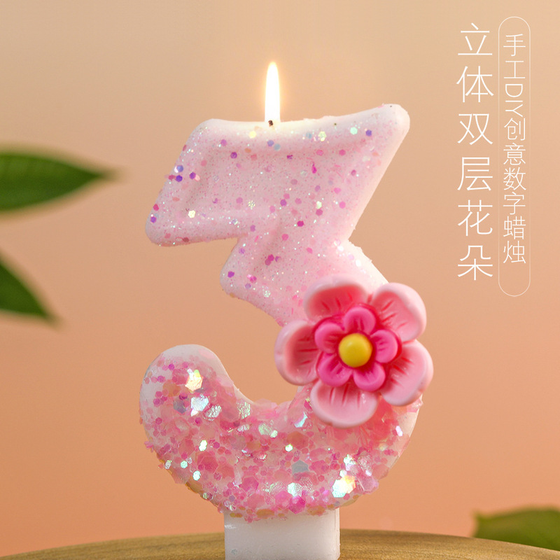 工場直販クロスボーダー DIY クリエイティブデジタル粘着粉末 0-9 キャンドル誕生日パーティーケーキデコレーションキャンドル|undefined