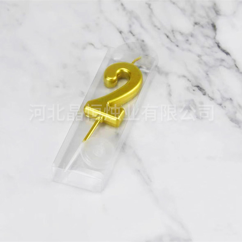 金メッキデジタルキャンドル誕生日パーティーケーキ装飾金銀色輝く時空0-9デジタルキャンドルボックス