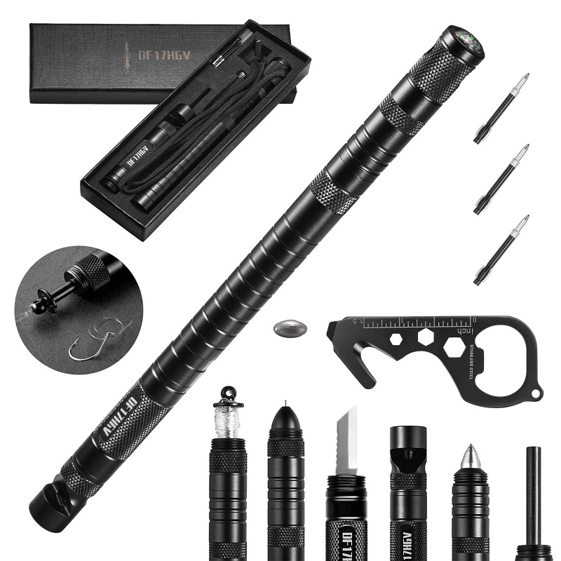 Multifunctional Outdoor Survival Tool Tactical Pen Outdoor Emergency Cross-Border E-Commerce Product Mini Fishing Tool Multifunctional Outdoor Survival Tool Tactical Pen Outdoor Emergency Cross-Border E-Commerce Product Mini Fishing Tool