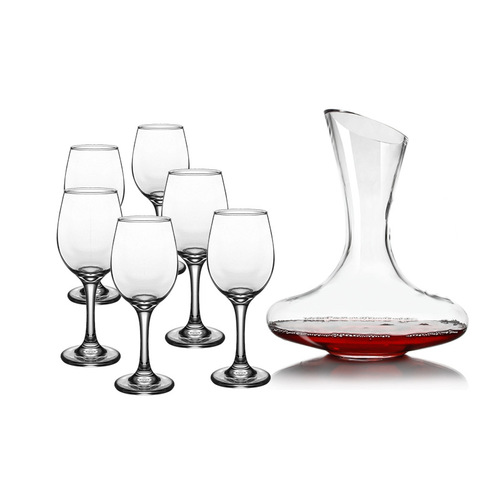 ins red wine glass set European glass thickened goblet wine glass 7-piece set decanter drop shipping