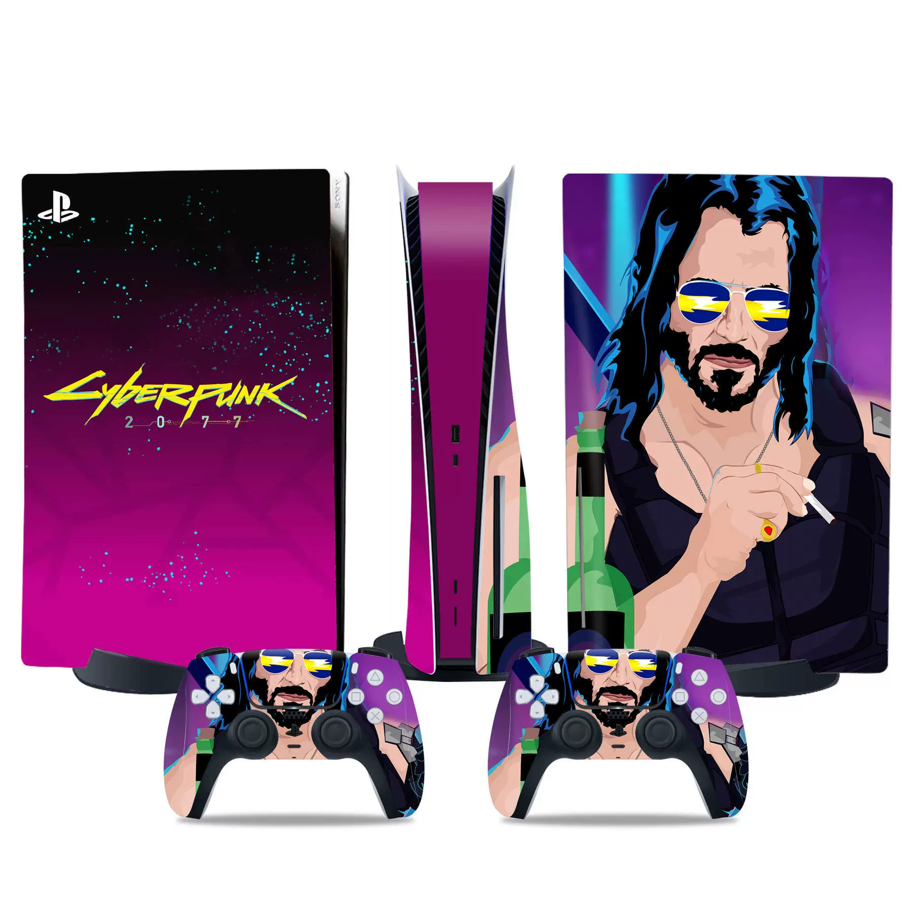 PS5 console skin, optical drive version, colorful vinyl film, removable adhesive