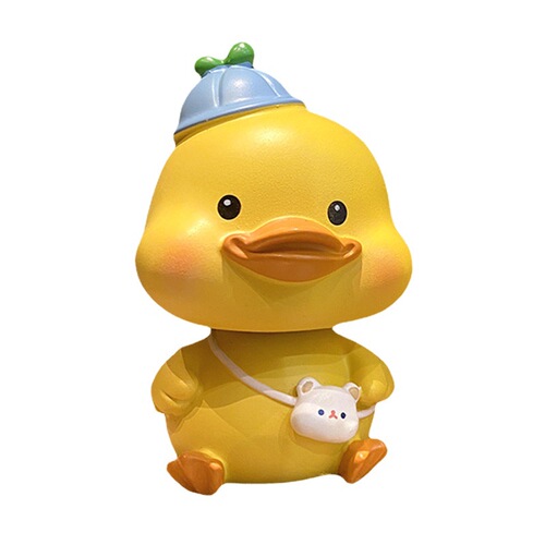 Creative MOMO yellow duck head-bobbing ornament car decoration for women cute yellow duck office decoration internet celebrity car interior