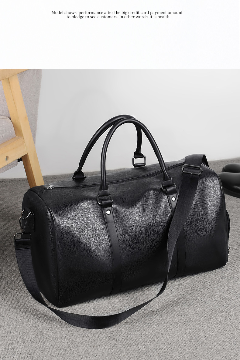 Men's Fashion Solid Color Pu Leather Waterproof Travel Bags display picture 1