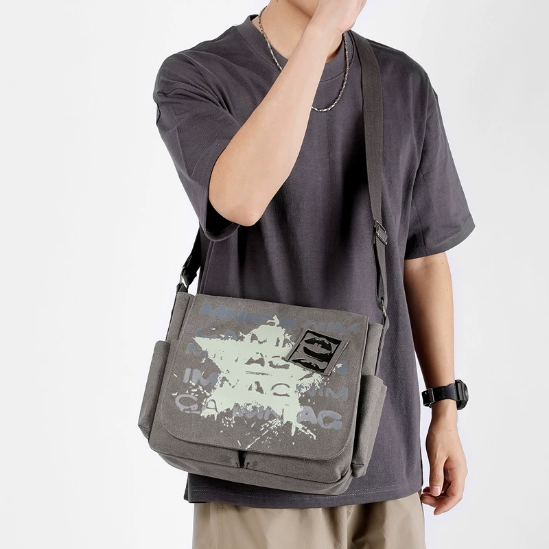 Shoulder bag for leisure, cloth capacious backpack, one-shoulder bag