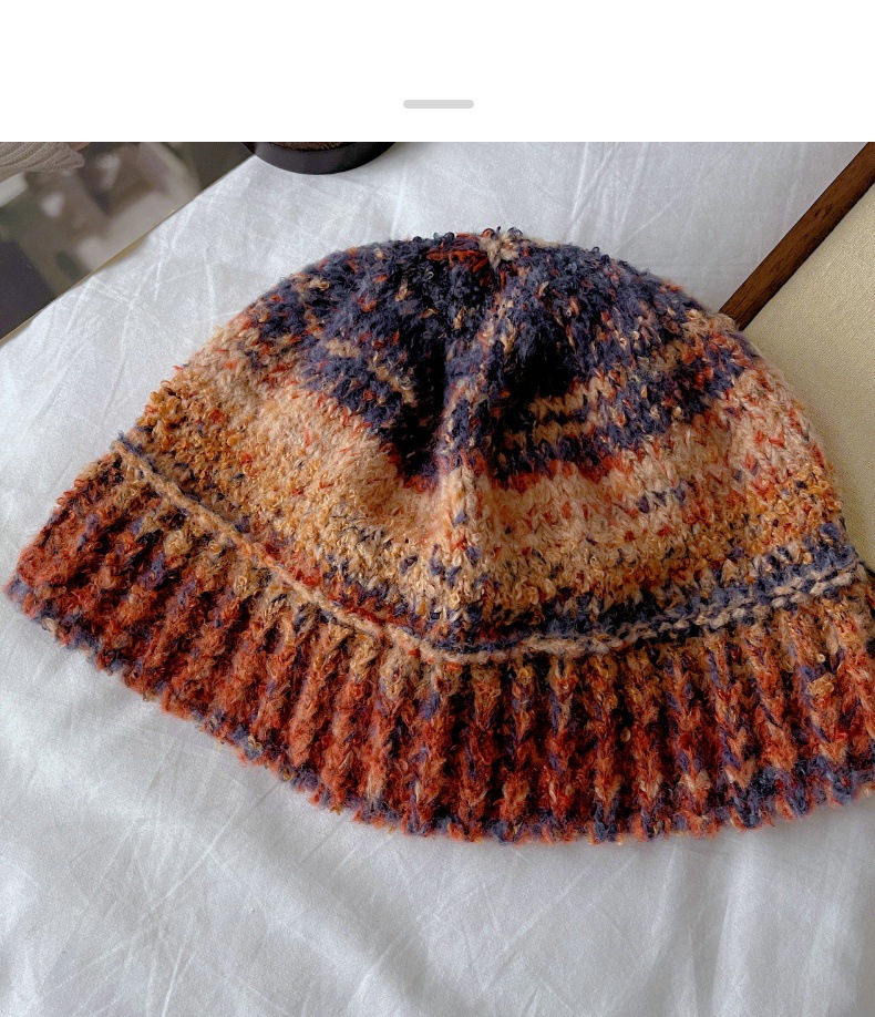 Einzigartiges Design: Retro-Fischermütze im Boho-Stil für Damen, warm und gesichtsschmeichelnd, gestrickt für Herbst und Winter, Wollmütze_voghion.com