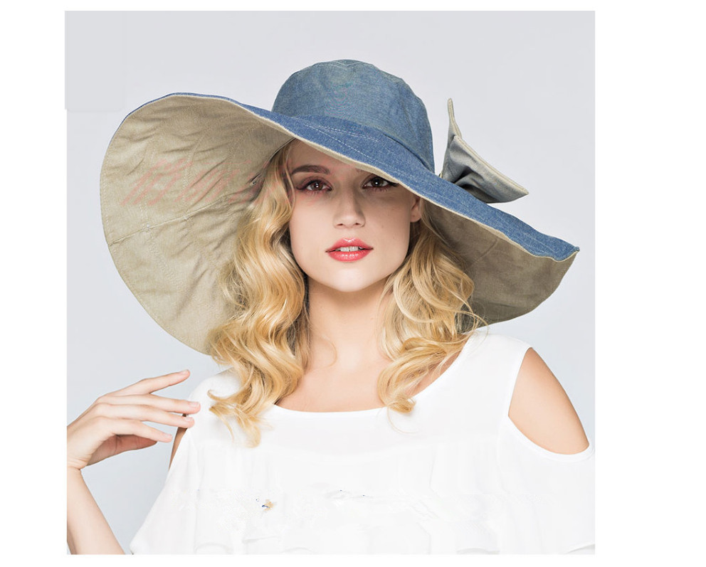 Women's Foldable Sun Hat With Large Brim For Beach Protection_voghion.com