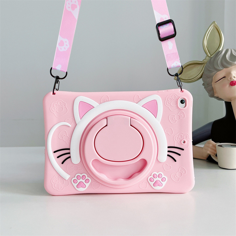 Suitable for iPad Air4 Air5 Cat Cartoon Bracelet Holder Tablet Case Pro 11 Strap Silicone Protective Case
