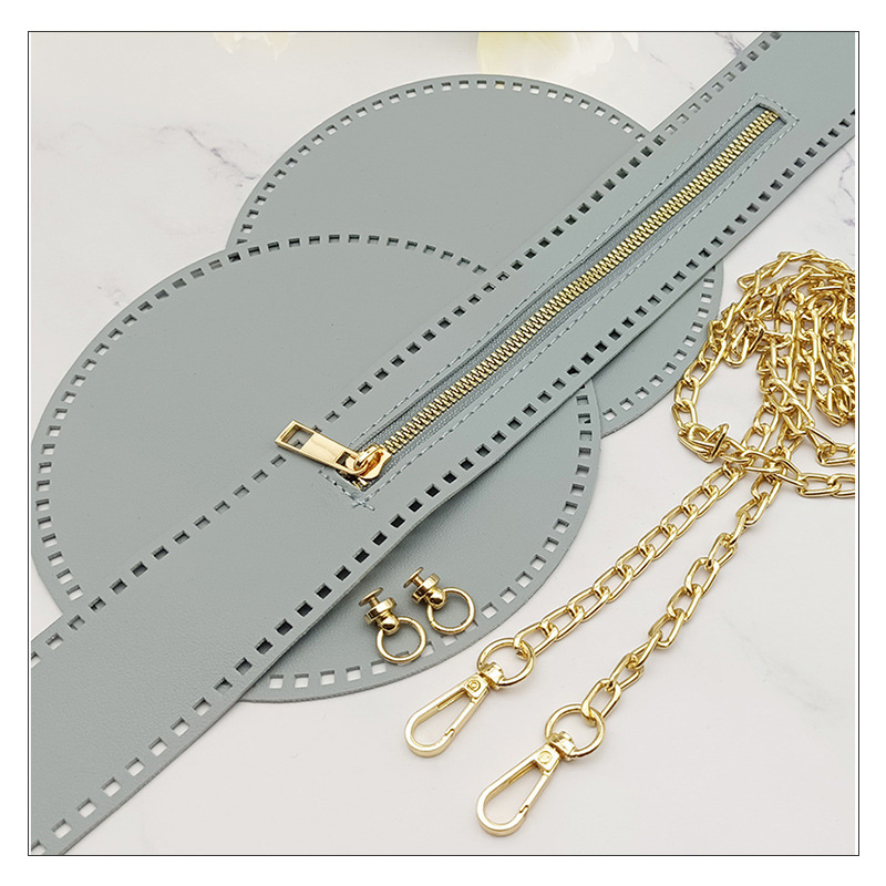 (회색 라운드) 가죽 메쉬 5 피스 세트