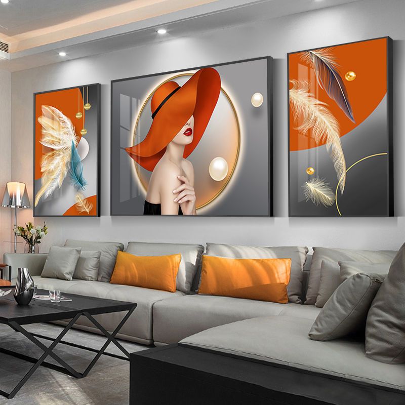 Living Room Wall Hanging Painting Decorative Painting Sofa Background Mural Accessible Luxury Modern Simple Elegant High-End Crystal Porcelain Diamond Painting