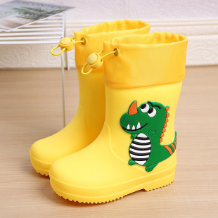 Children's rain boots cute cartoon boys and girls kindergarten baby waterproof shoes overshoes medium big children's anti-slip rain boots rubber shoes
