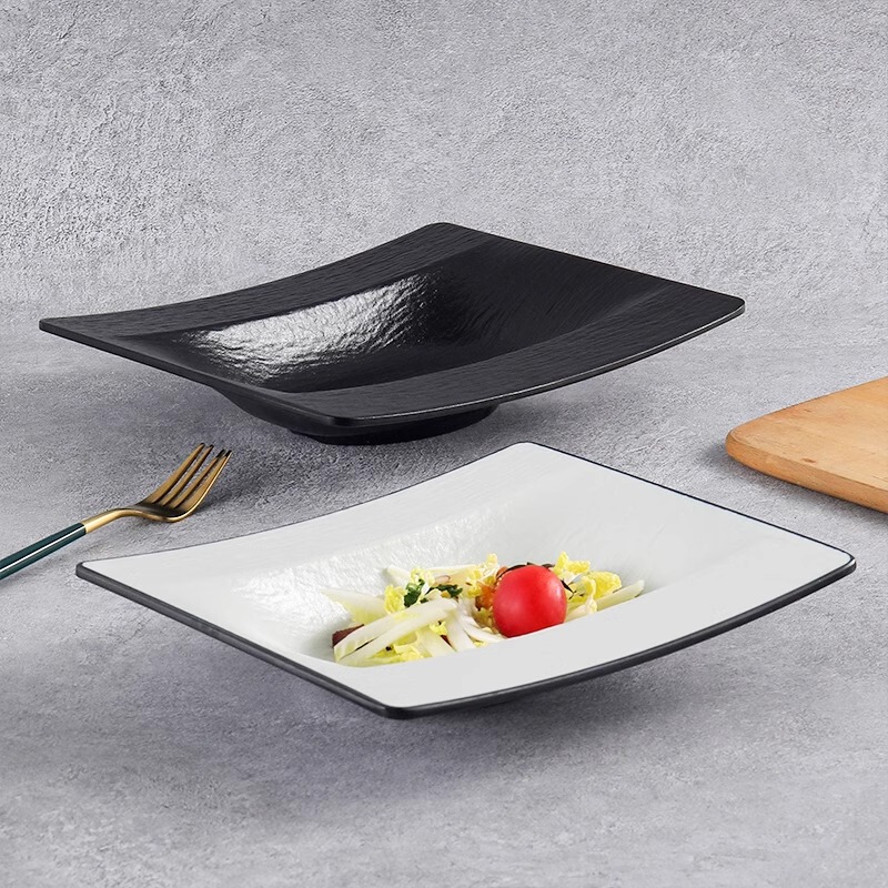 Japanese-style dinner plate melamine rectangular plate deep salad plate creative characteristic artistic conception dish tableware cold dish plate commercial Japanese-style dinner plate melamine rectangular plate deep salad plate creative characteristic artistic conception dish tableware cold dish plate commercial
