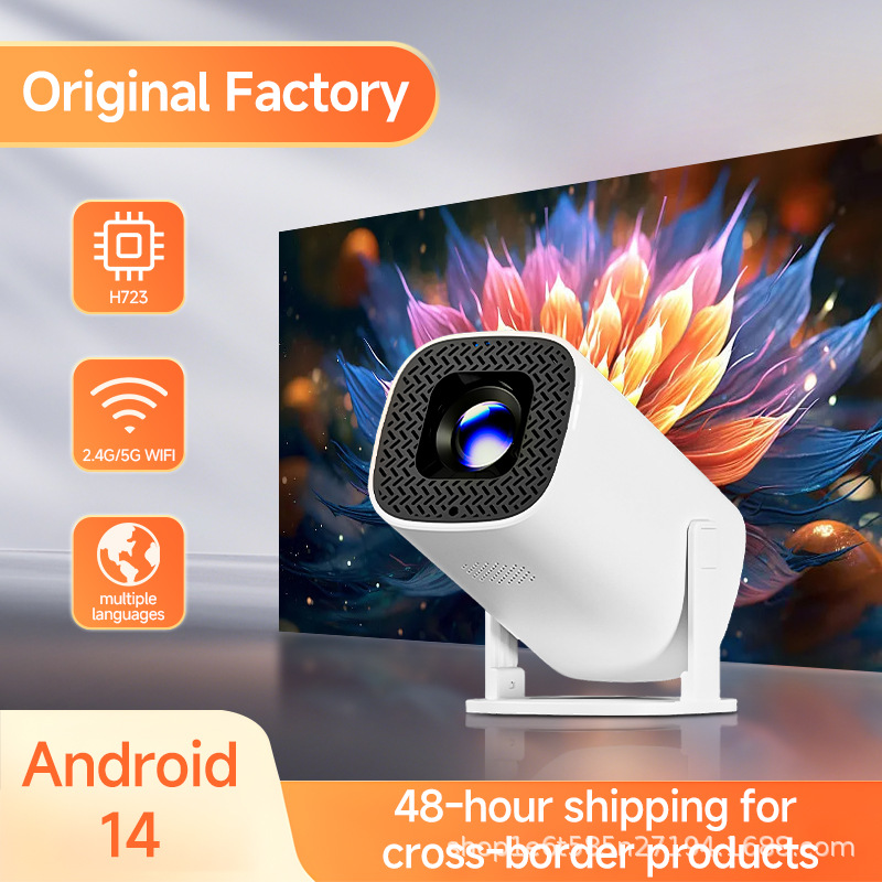 Cross-Border Popular Square Tube Straight Gun P30 Projector 5g Smart 4K High-Definition Android H713 Mobile Phone Wireless Projector