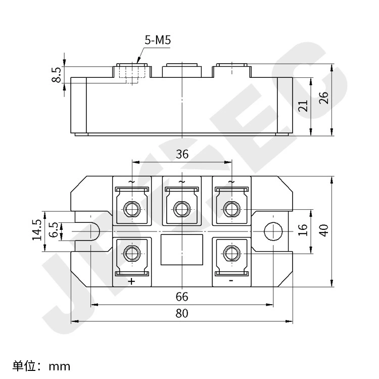 Шанхайский Qiyi JPEC модуль трехфазного выпрямителя MDS75-16 MDS75A/1600V выпрямительный модуль