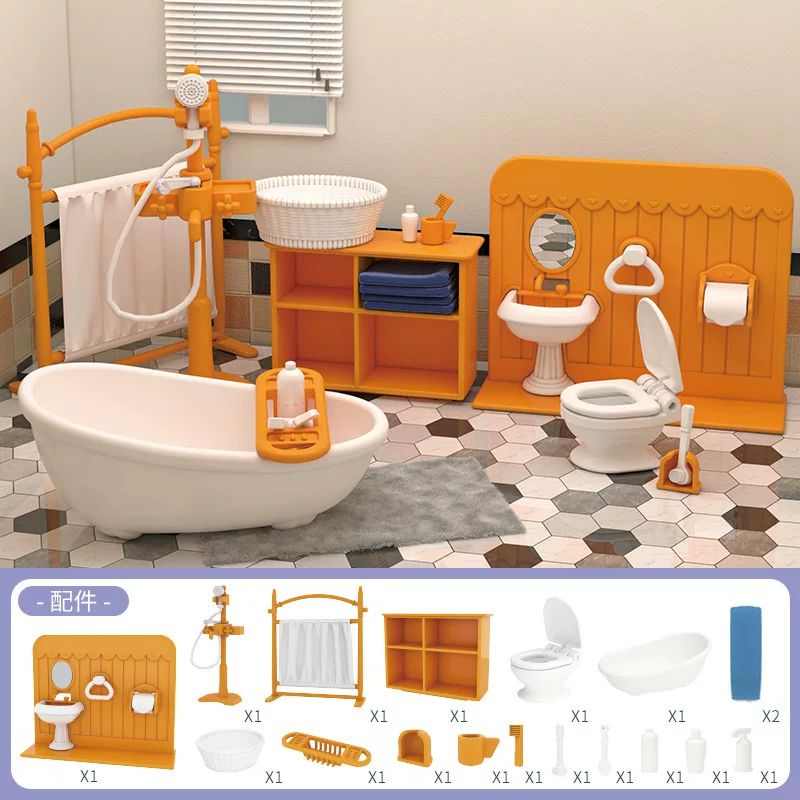 考拉日记 Small realistic furniture for bedroom, doll, family toy, bread
