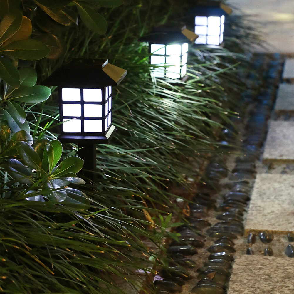 防雨太陽能戶外LED草坪燈小房子燈迷你太陽能燈小宮燈庭院花園燈