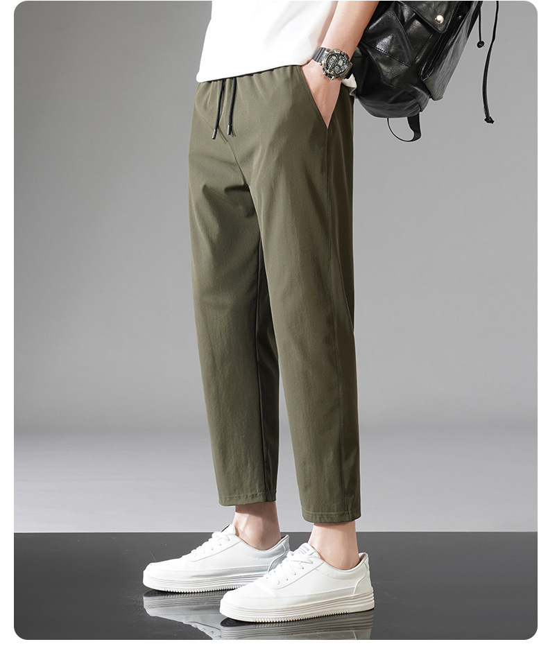 冰丝裤子男夏季新款薄款运动休闲九分裤大码宽松直筒卫裤速干男裤详情14