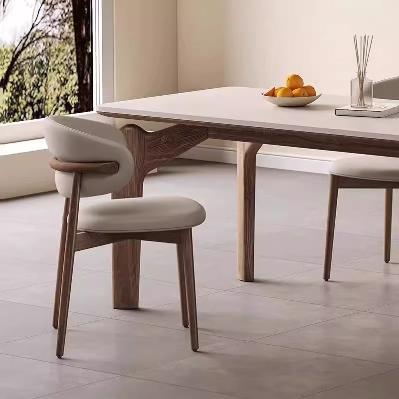 Mesa de comedor de patas de elefante de estilo antiguo de madera de fresno