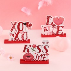 Love Valentine's Day display table 2022 new creative desktop wooden craft DIY cute ornament wholesale
