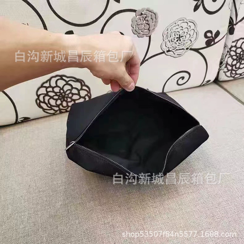 Summer black capacious cosmetic bag, travel bag to go out, organizer bag