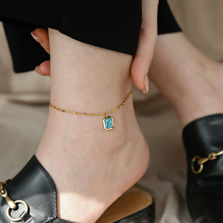 Azúcar azul no se desvanece nicho de diseño francés pulsera pulsera de tobillo mujer retro red joyas de mano al por mayor