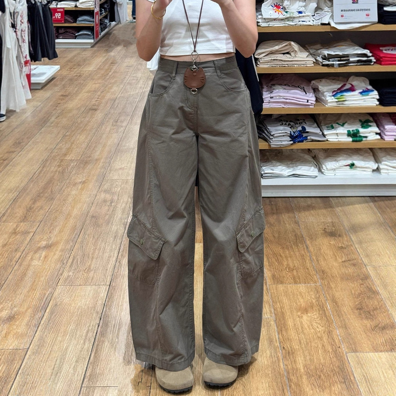 Cargo Jeans Wide-Leg Loose Women's Autumn Denim High-Waisted Wide-Leg Pants Drapey Slimming Long Pants Women's Autumn