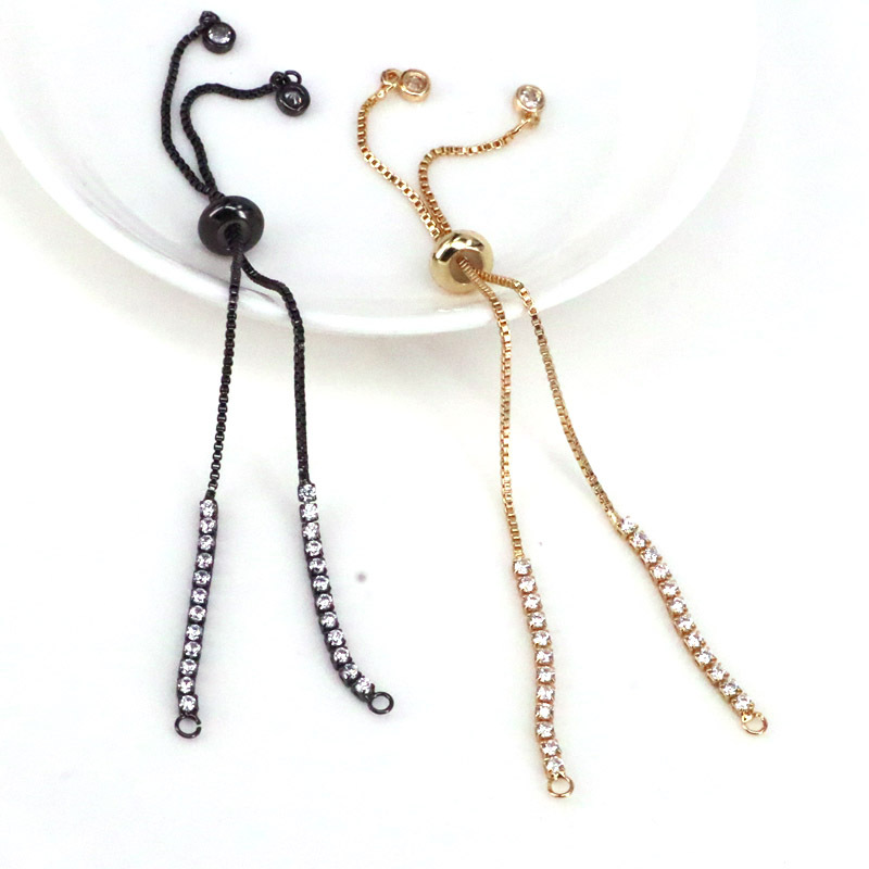 DIY Jewelry Accessories White Zirconium Pushpull Copper Braceletpicture3