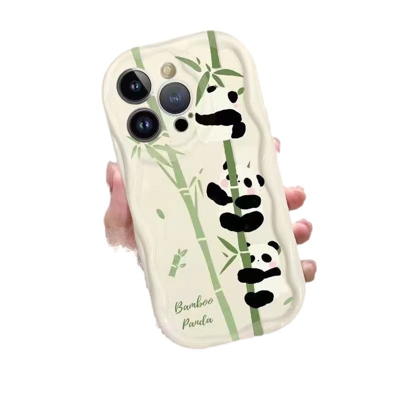 El lindo panda es adecuado para Apple 16promax lindo 15pro funda para teléfono móvil 14 nicho 13pro12 chica 11