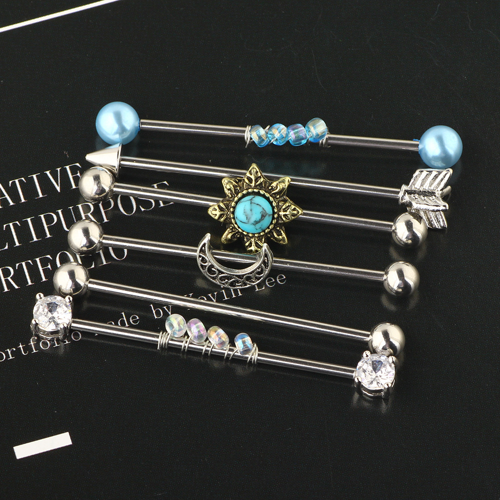 Labret piercing jewelry detail image