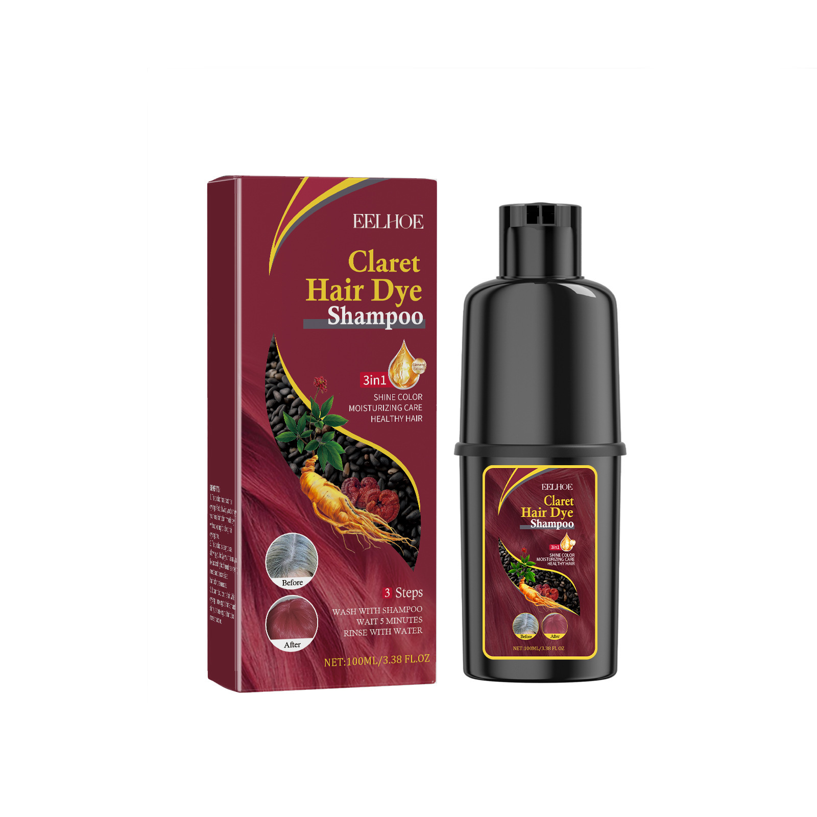 Cross-border EELHOE Hair Shampoo Series suave humedece el cuero cabelludo con fácil cambio de color para el cabello Shampoo