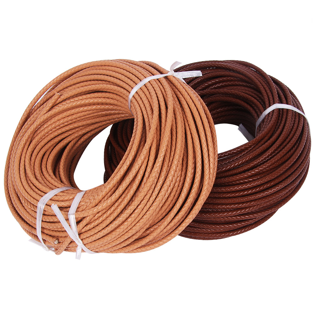 Pulsera de cuerda de cuero de vaca de primera capa cuerda de cuero Zhou Sheng mismo estilo cuerda de cuero tejida adecuada para Zhou Sheng cuentas de la suerte accesorios de joyería de oro duro