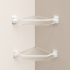 Cream Acrylic Bathroom Corner Shelf Corner Shelf Home Wall-Mounted No-Drill Drain Shower Shampoo Bottle Storage Shelf Edge