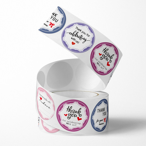 Cross-border coated paper flower thank you sticker envelope gift box wedding decoration label handmade holiday production sealing sticker