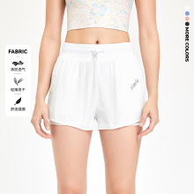 假两件运动短裤女高腰抽绳防走光训练健身跑步瑜伽服薄款运动裤夏