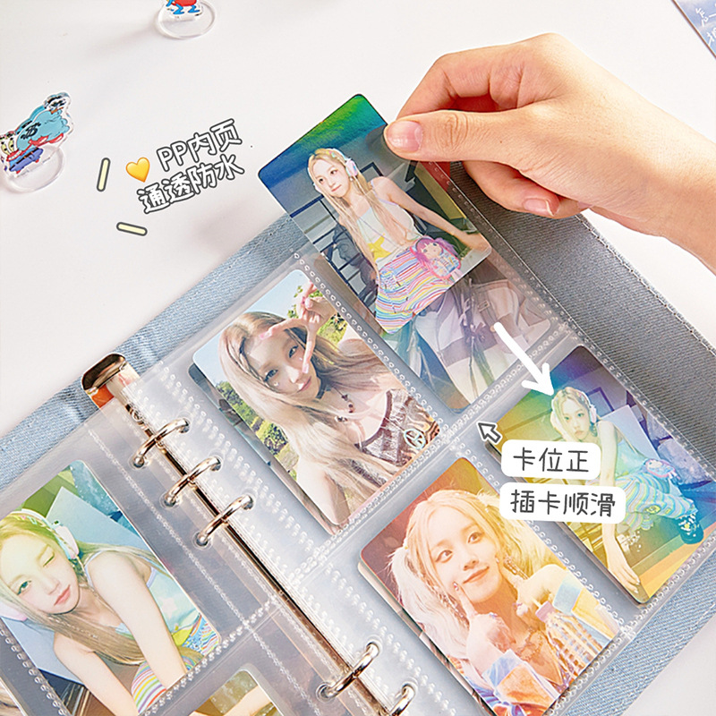 Tarjeta de mariposa para niñas de alto valor de bordado A5 álbum de fotos de página portátil Si Gongge Love Bean álbum de tarjetas pequeñas persiguiendo estrellas álbum