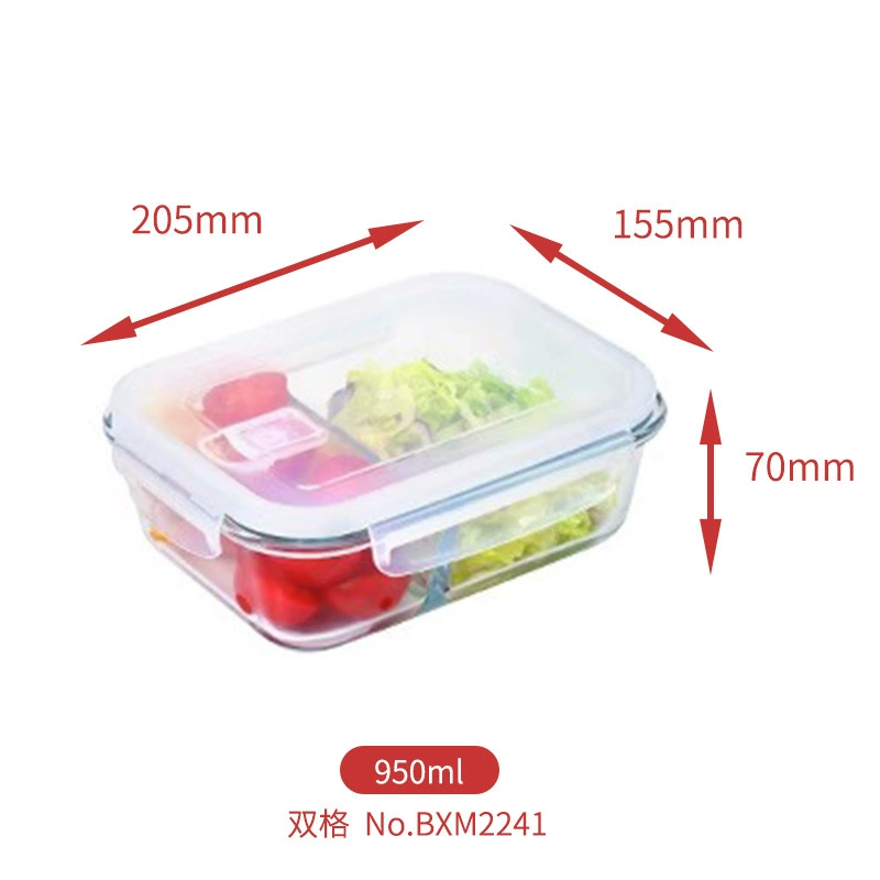 Стеклянная микроволновая ланч-бокс с 3-гэино Bento, высокий боросиликат, многоразовый, контейнер для хранения еды
