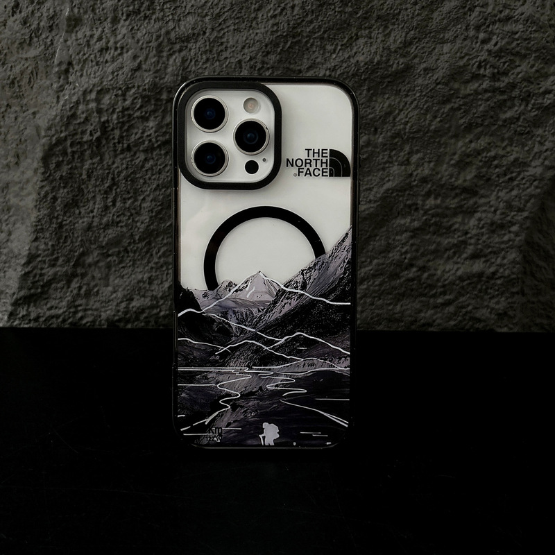 North Snow Mountain Magnetic Phone Case Apple 17Promax Trendy Brand 15 Suitable for Iphone16Promax Protective Case