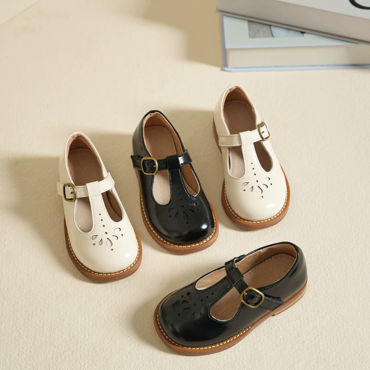Children's shoes for leather shoes English style for princess, autumn, British style, genuine leather