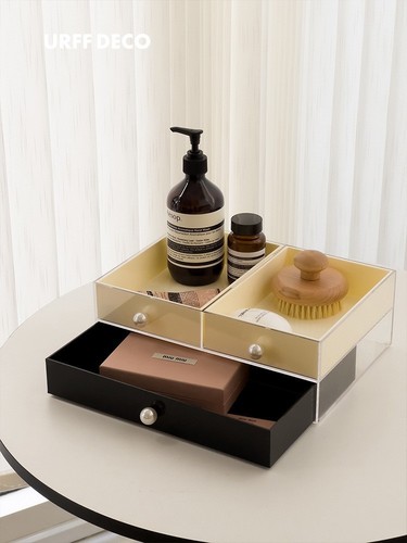 Pearl drawer box desktop acrylic storage dustproof exquisite jewelry lipstick cosmetics