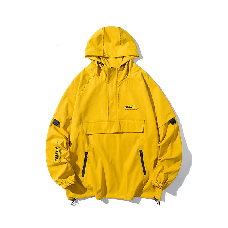 Original suéter media cremallera chaqueta delgada chaqueta con capucha de moda para hombres primavera y otoño chaqueta a juego para hombres de la calle fritos