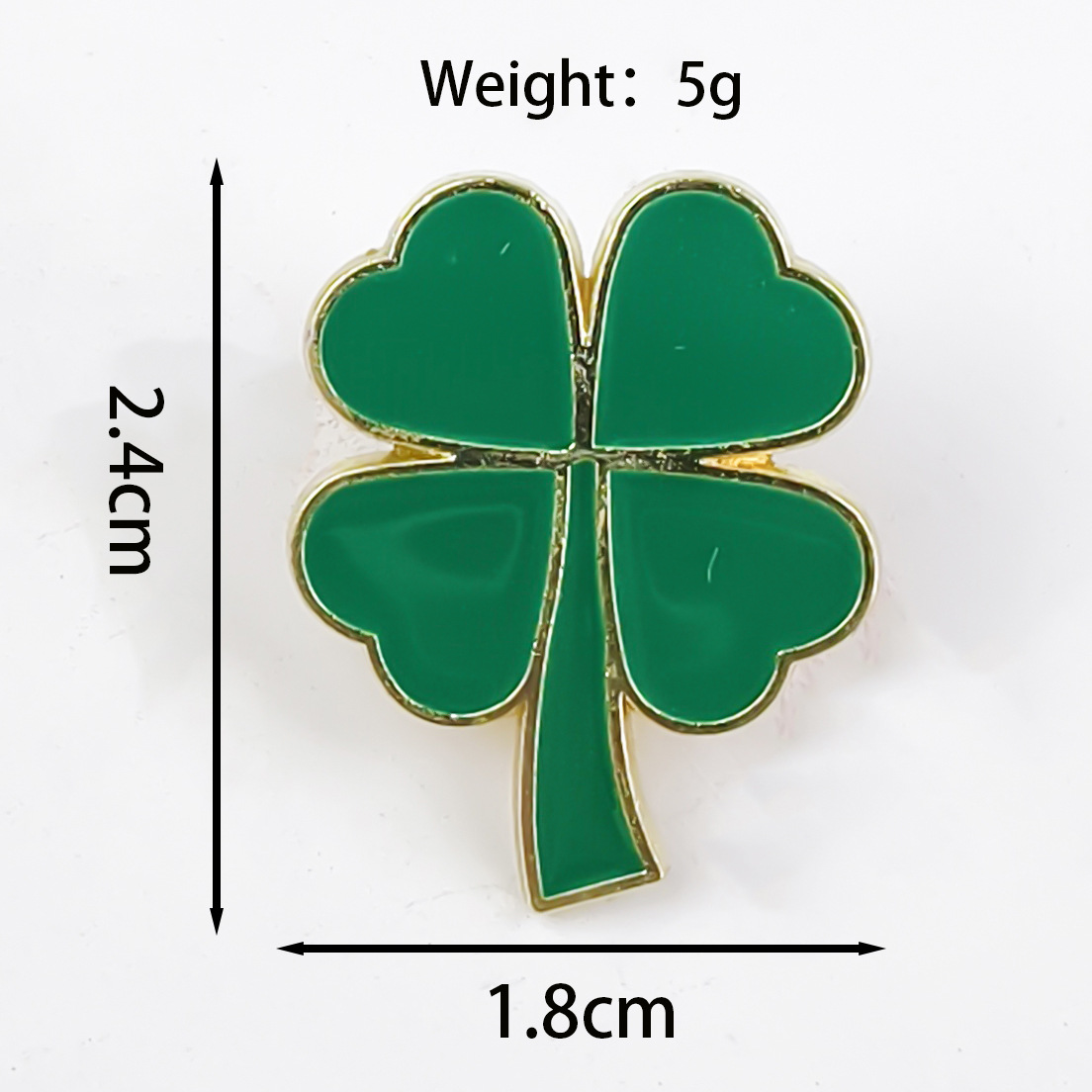 Lucky Clover Broche Aleación Gota Aceite Ropa Bolsos Pin Accesorios Chicas Joyas lindas Insignias al por mayor