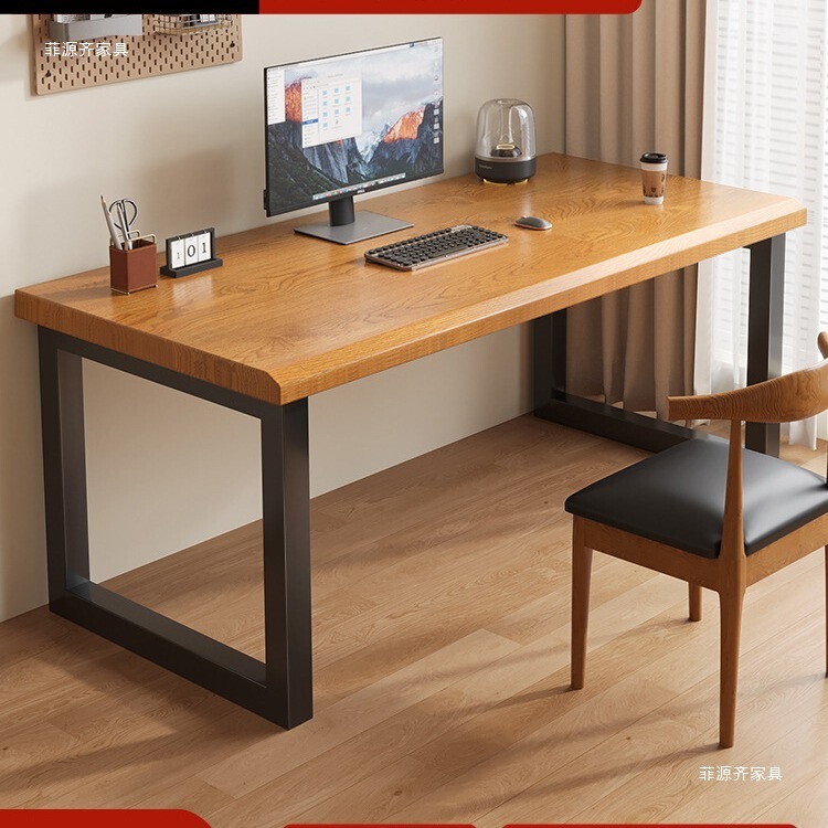 Solid Wood Computer Desk Desktop Simple Double Study Table Long Table Office Desk E-Sports Workbench Home Desk
