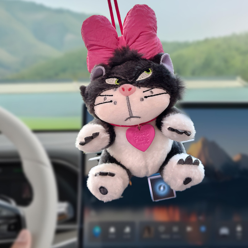 Lucifer gato colgante de coche colgante de coche espejo retrovisor creativo decoración muñeca muñeca decoración de coche adorno