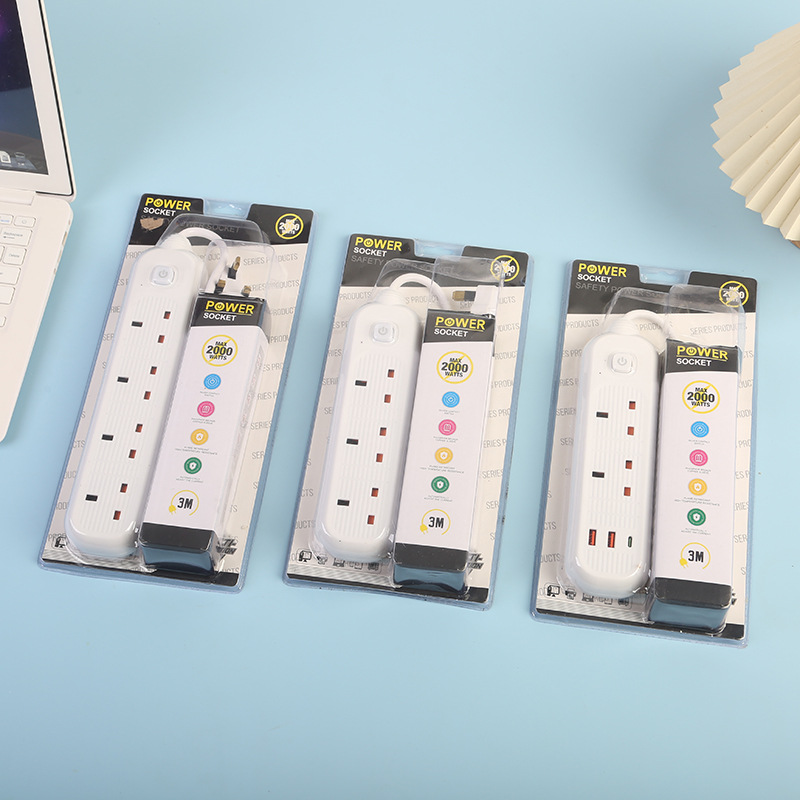 办公专用插排多位插孔满足各种设备儿童安全插排双炮吸卡