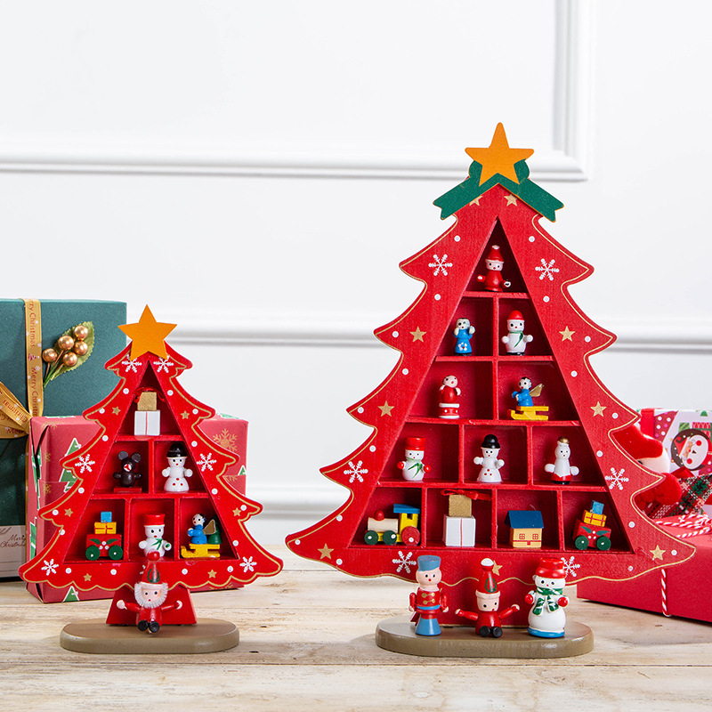Decoraciones navideñas 2025, mini árbol pequeño, bricolaje, arreglo de escena tridimensional, adornos de escritorio para uso doméstico infantil