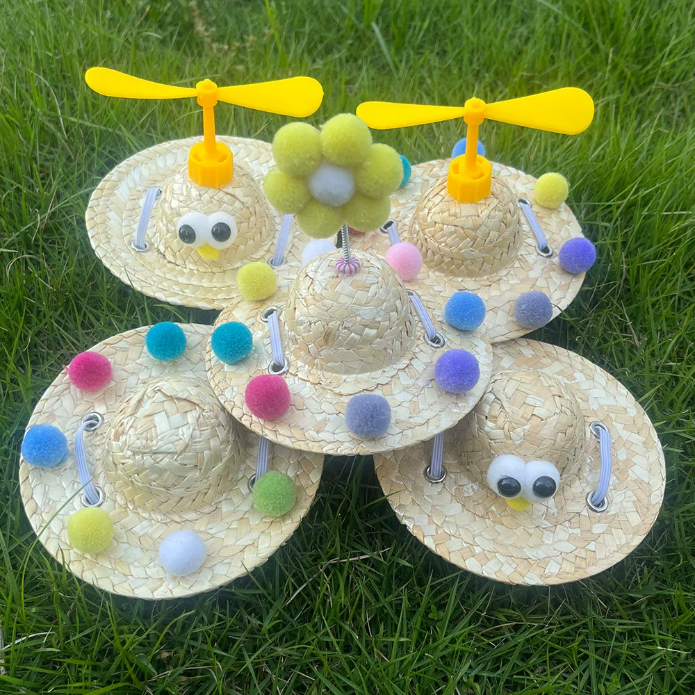 Трансграничные хиты продаж: шапки для собак, соломенные шляпы для домашних животных, маленькие шапки, костюмы для кошек, шапки для больших, средних и маленьких собак, лето